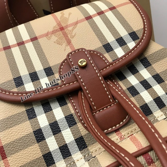 Burberry專櫃新款中古馬仔料雙肩背包 巴寶莉女款後背包 yxb1141